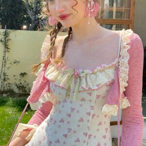 LACEMADE NWT ROSE GARDNER CARDIGAN SIZE SMALL..LACE EMBELLISHED SO SOFT ..LACY